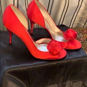 10M Stuart Weitzman open toe Red Rose stiletto